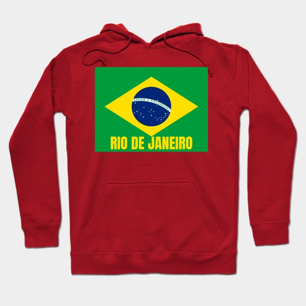 Rio de Janeiro City in Brazilian Flag Hoodie by aybe7elf